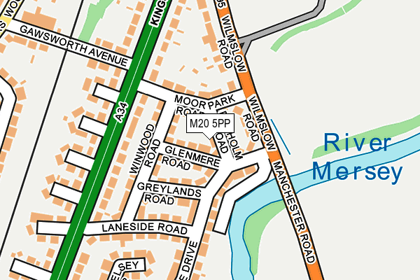 M20 5PP map - OS OpenMap – Local (Ordnance Survey)