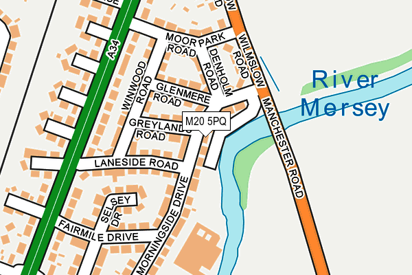 M20 5PQ map - OS OpenMap – Local (Ordnance Survey)
