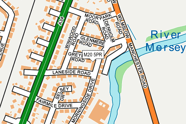 M20 5PR map - OS OpenMap – Local (Ordnance Survey)