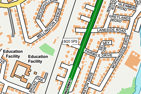 M20 5PS map - OS OpenMap – Local (Ordnance Survey)