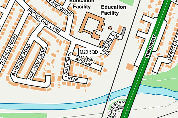 M20 5QD map - OS OpenMap – Local (Ordnance Survey)