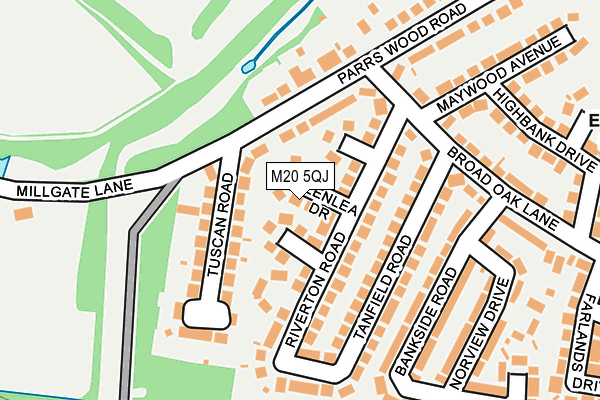 M20 5QJ map - OS OpenMap – Local (Ordnance Survey)