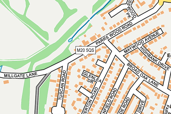 M20 5QS map - OS OpenMap – Local (Ordnance Survey)