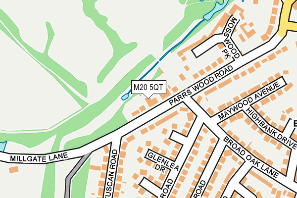 M20 5QT map - OS OpenMap – Local (Ordnance Survey)