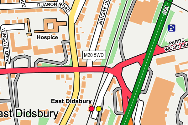 M20 5WD map - OS OpenMap – Local (Ordnance Survey)