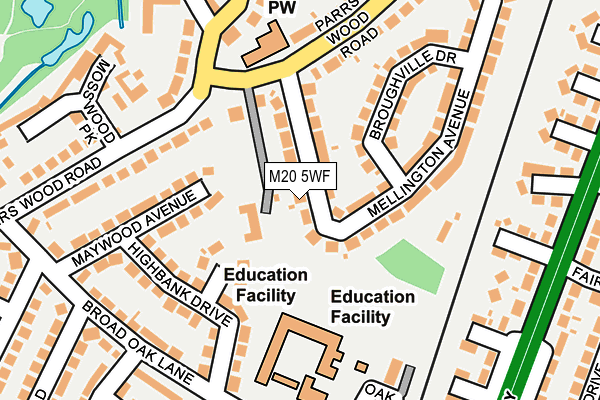 M20 5WF map - OS OpenMap – Local (Ordnance Survey)