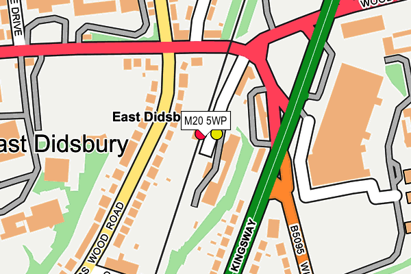 M20 5WP map - OS OpenMap – Local (Ordnance Survey)