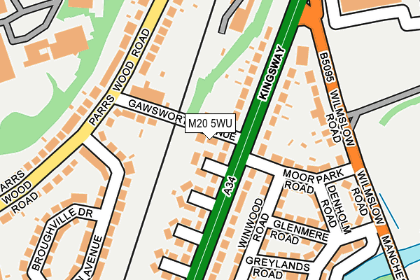M20 5WU map - OS OpenMap – Local (Ordnance Survey)