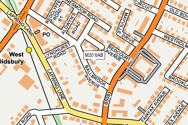 M20 6AB map - OS OpenMap – Local (Ordnance Survey)