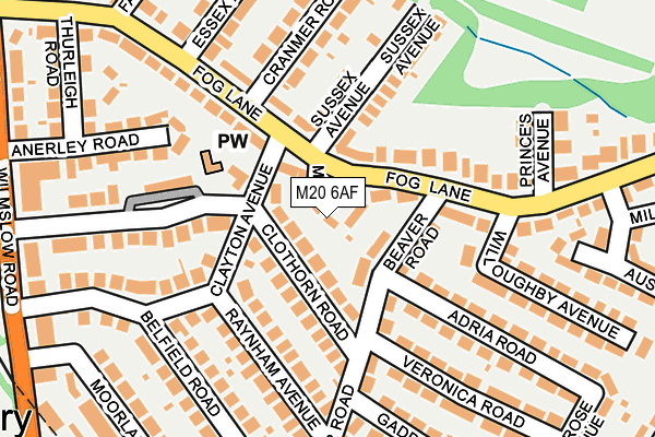 M20 6AF map - OS OpenMap – Local (Ordnance Survey)