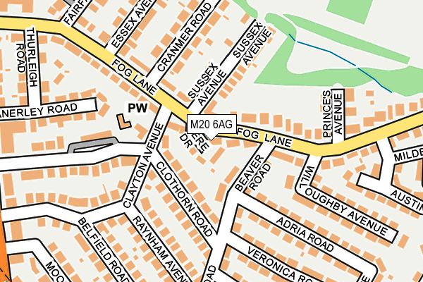 M20 6AG map - OS OpenMap – Local (Ordnance Survey)