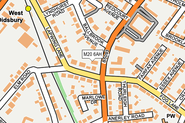 M20 6AH map - OS OpenMap – Local (Ordnance Survey)