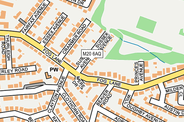 M20 6AQ map - OS OpenMap – Local (Ordnance Survey)