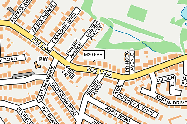 M20 6AR map - OS OpenMap – Local (Ordnance Survey)