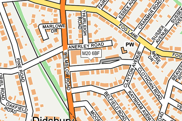 M20 6BF map - OS OpenMap – Local (Ordnance Survey)
