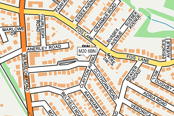 M20 6BN map - OS OpenMap – Local (Ordnance Survey)