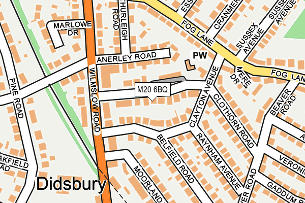 M20 6BQ map - OS OpenMap – Local (Ordnance Survey)