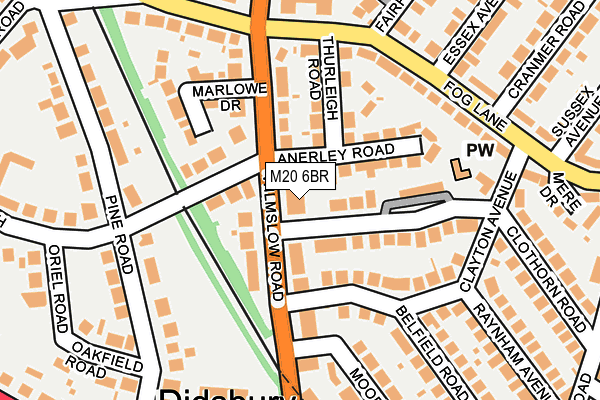 M20 6BR map - OS OpenMap – Local (Ordnance Survey)