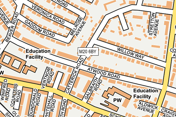 M20 6BY map - OS OpenMap – Local (Ordnance Survey)