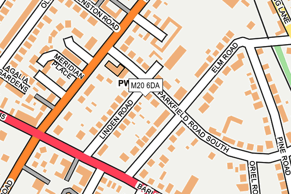 M20 6DA map - OS OpenMap – Local (Ordnance Survey)