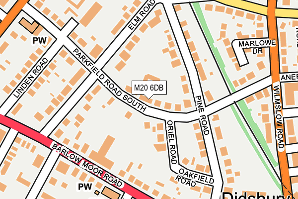 M20 6DB map - OS OpenMap – Local (Ordnance Survey)