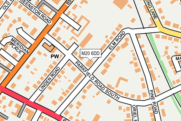 M20 6DD map - OS OpenMap – Local (Ordnance Survey)