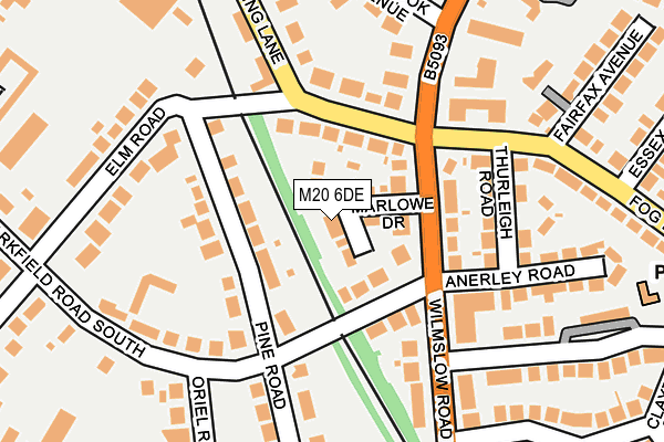 M20 6DE map - OS OpenMap – Local (Ordnance Survey)