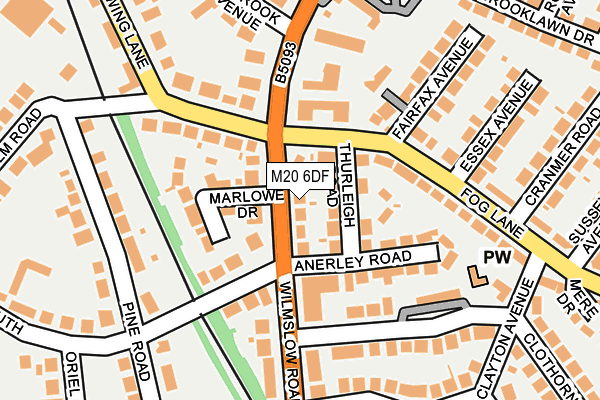 M20 6DF map - OS OpenMap – Local (Ordnance Survey)