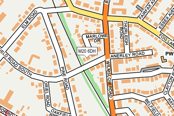 M20 6DH map - OS OpenMap – Local (Ordnance Survey)