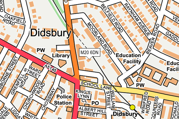 M20 6DN map - OS OpenMap – Local (Ordnance Survey)