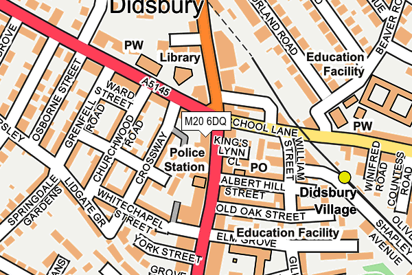 M20 6DQ map - OS OpenMap – Local (Ordnance Survey)