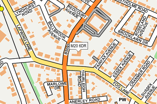 M20 6DR map - OS OpenMap – Local (Ordnance Survey)