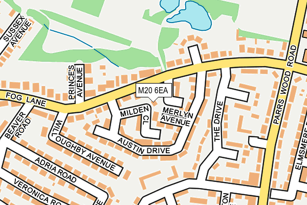 M20 6EA map - OS OpenMap – Local (Ordnance Survey)