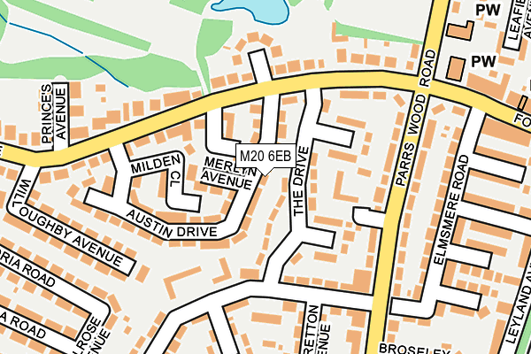 M20 6EB map - OS OpenMap – Local (Ordnance Survey)