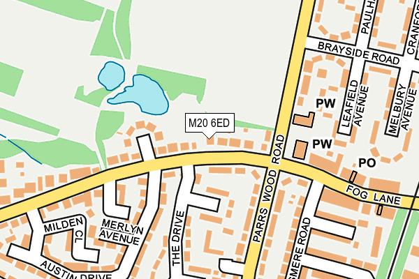 M20 6ED map - OS OpenMap – Local (Ordnance Survey)