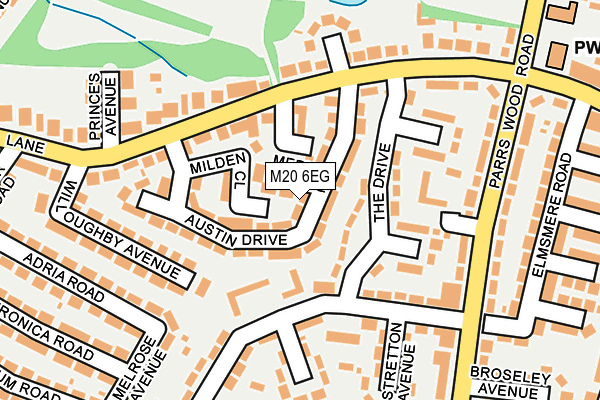 M20 6EG map - OS OpenMap – Local (Ordnance Survey)