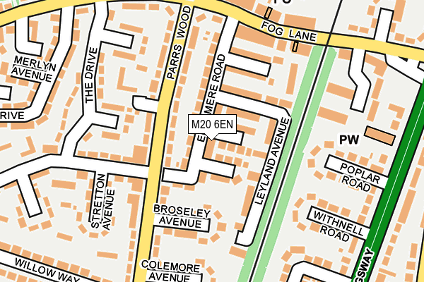 M20 6EN map - OS OpenMap – Local (Ordnance Survey)