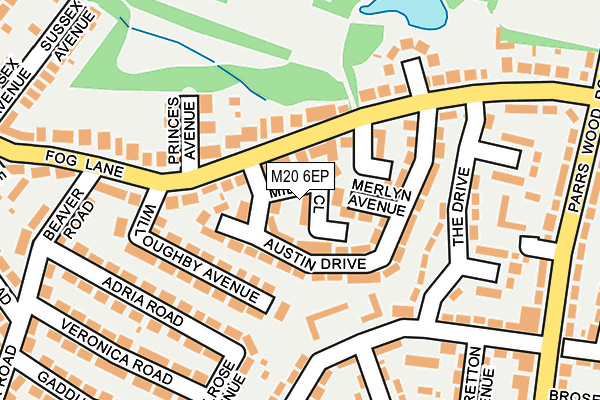 M20 6EP map - OS OpenMap – Local (Ordnance Survey)