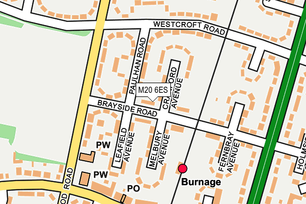 M20 6ES map - OS OpenMap – Local (Ordnance Survey)