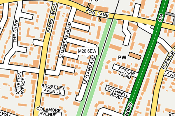 M20 6EW map - OS OpenMap – Local (Ordnance Survey)