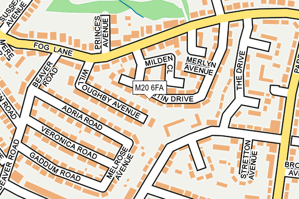 M20 6FA map - OS OpenMap – Local (Ordnance Survey)