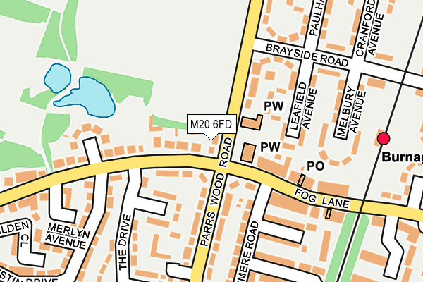 M20 6FD map - OS OpenMap – Local (Ordnance Survey)