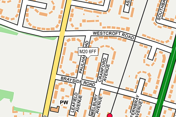 M20 6FF map - OS OpenMap – Local (Ordnance Survey)