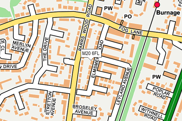 M20 6FL map - OS OpenMap – Local (Ordnance Survey)