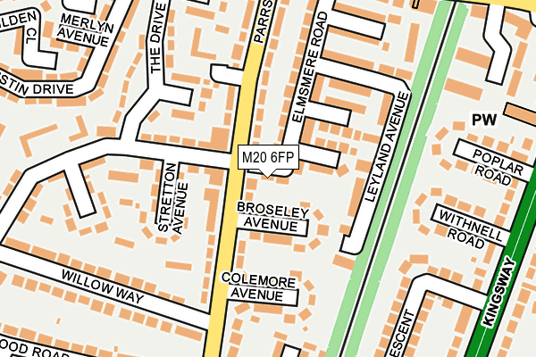 M20 6FP map - OS OpenMap – Local (Ordnance Survey)