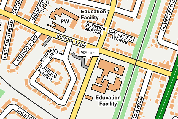 M20 6FT map - OS OpenMap – Local (Ordnance Survey)