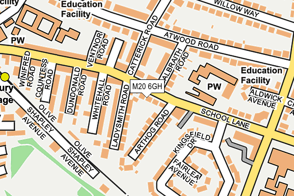 M20 6GH map - OS OpenMap – Local (Ordnance Survey)