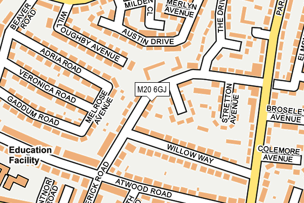 M20 6GJ map - OS OpenMap – Local (Ordnance Survey)