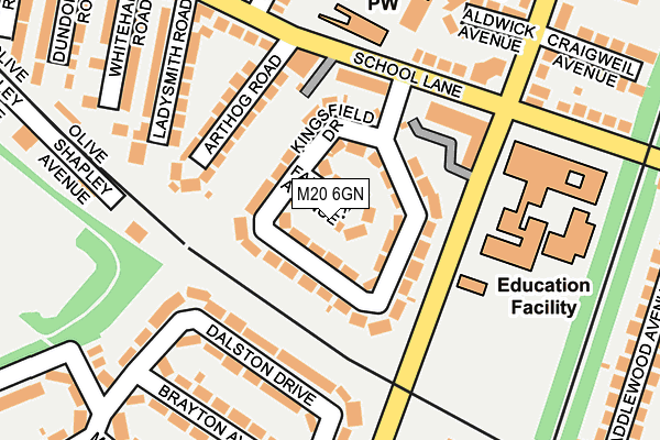 M20 6GN map - OS OpenMap – Local (Ordnance Survey)