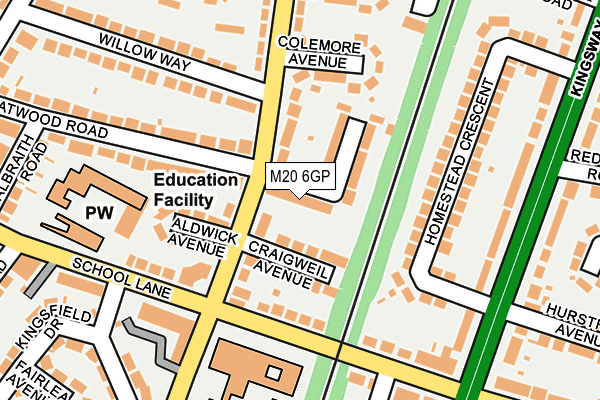 M20 6GP map - OS OpenMap – Local (Ordnance Survey)